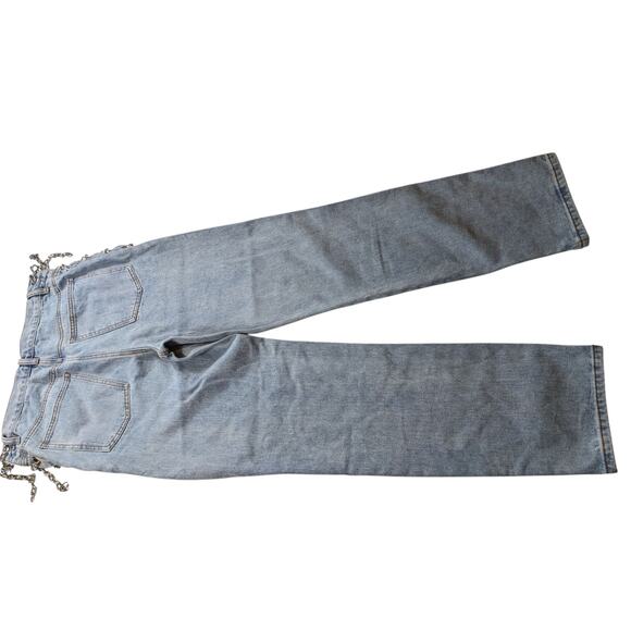 N1 Los Angeles Chain Denim Jeans Womens Medium Punk Grunge Style Edgy Skater - Picture 11 of 16